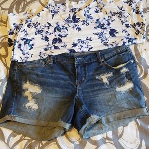 Dark denim shorts